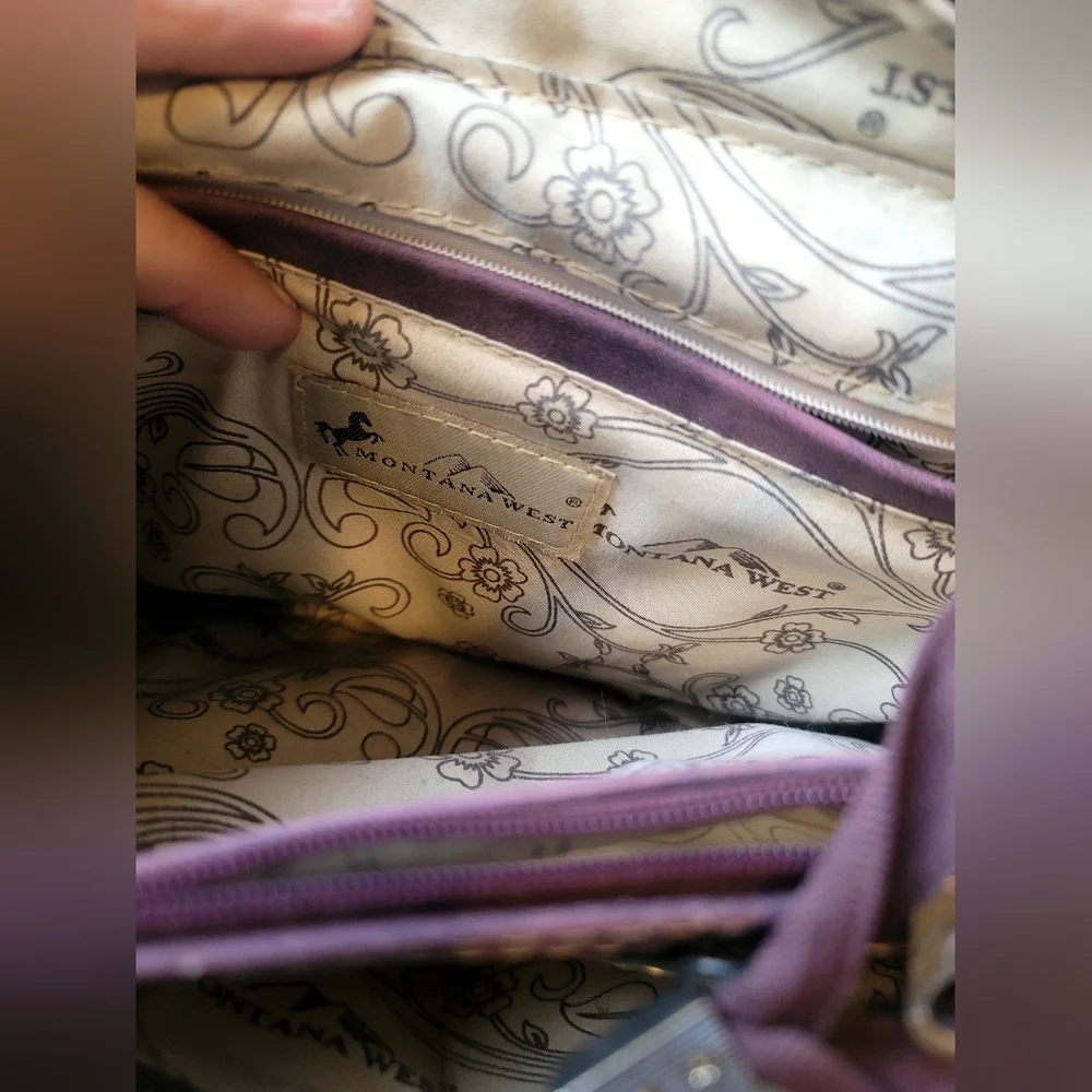 Montana West Beautifully Embossed Burgundy/Red‎ Wine Western Handbag - Picture 14 of 15